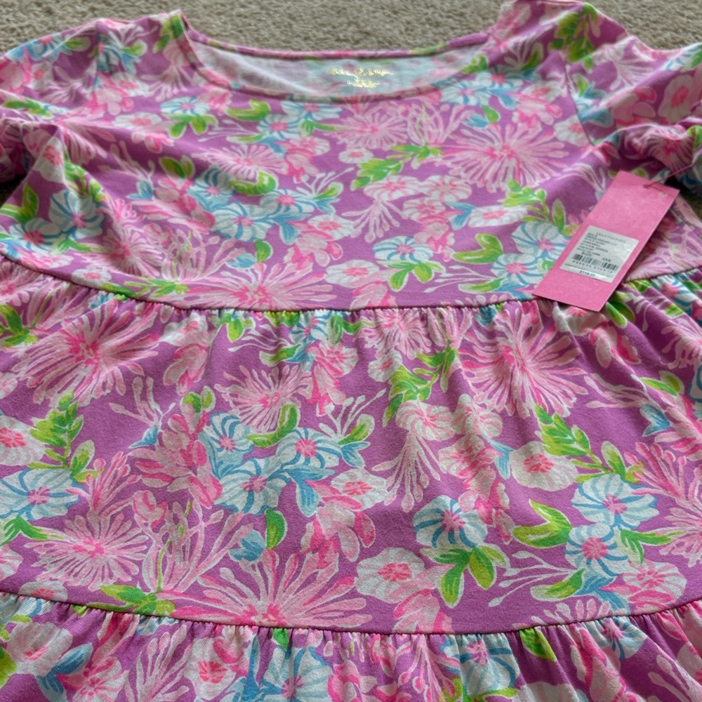 Lilly Pulitzer Amethyst Moms the Word Jodee Pink and Green Floral Dress - Picture 7 of 7